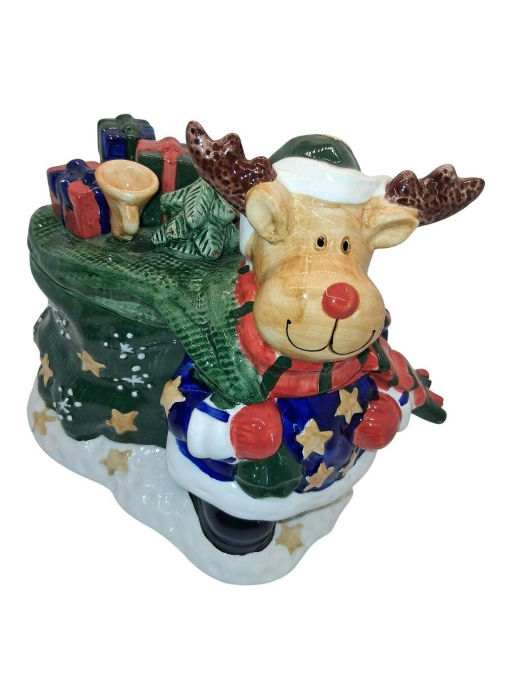 Christmas Ceramic Reindeer Cookie Jar Gifts & Tree  East West Distributing Co.